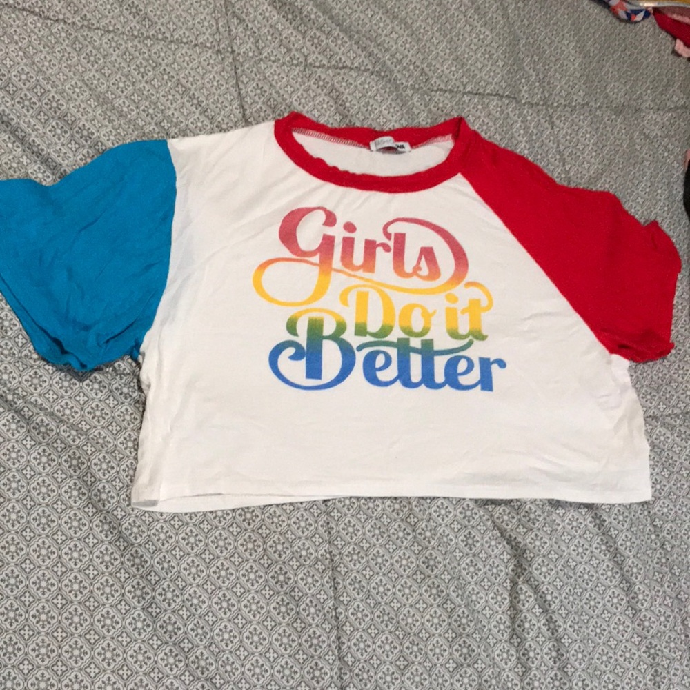 Multicolor crop top, size Large